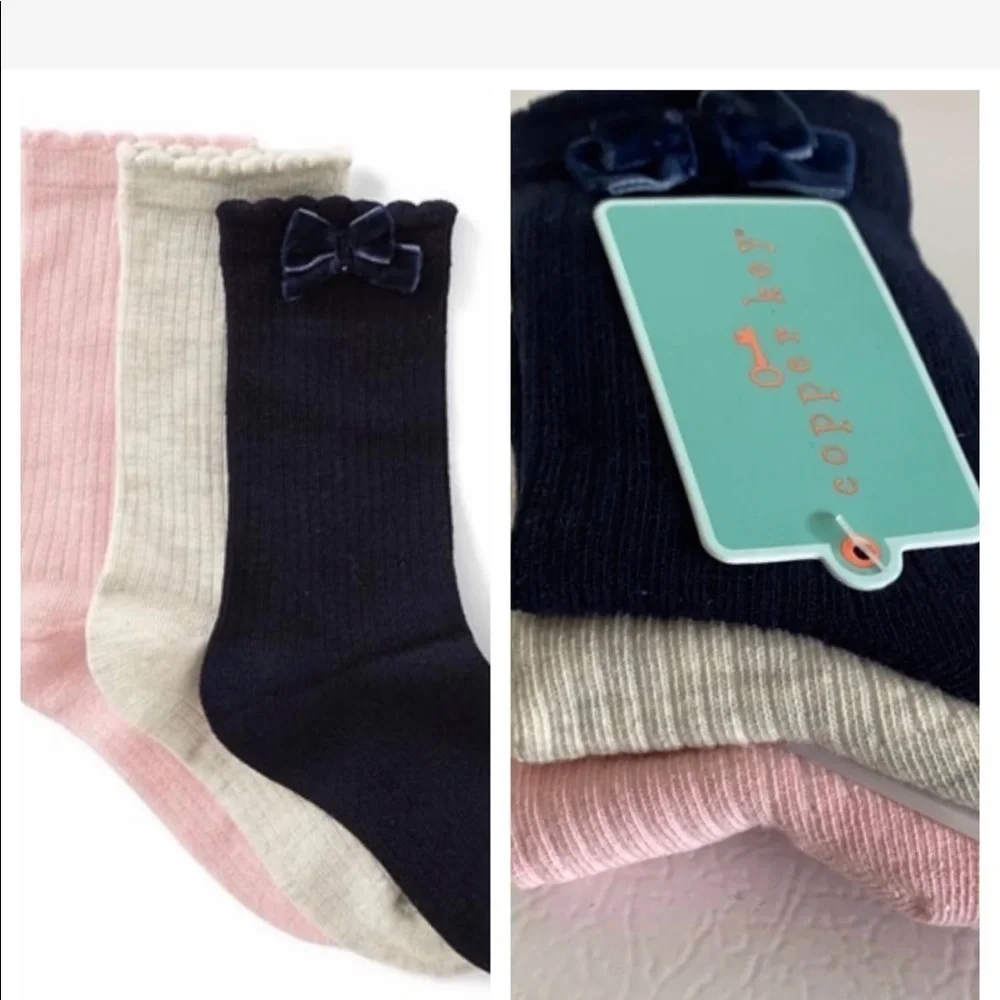 Copper Key Girls 3 Pack  Velvet Socks